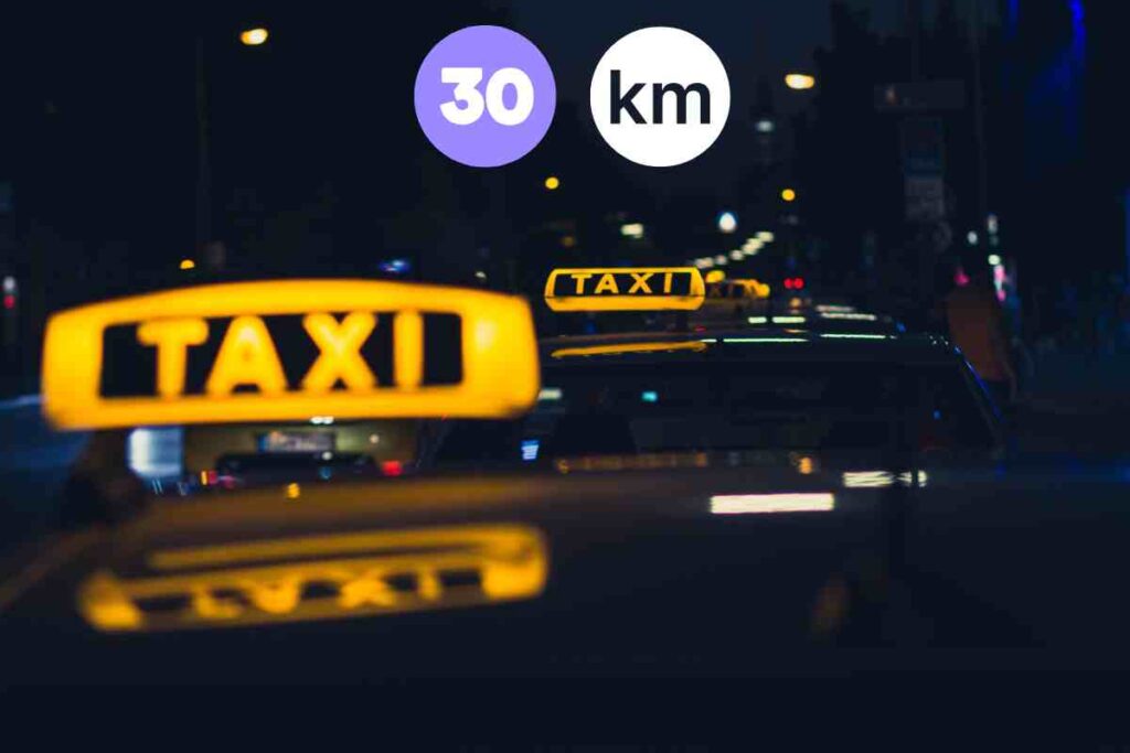 prix d'un taxi pour 30km