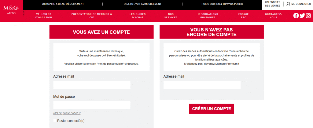 participer aux enchères en ligne avec Mercier Auto