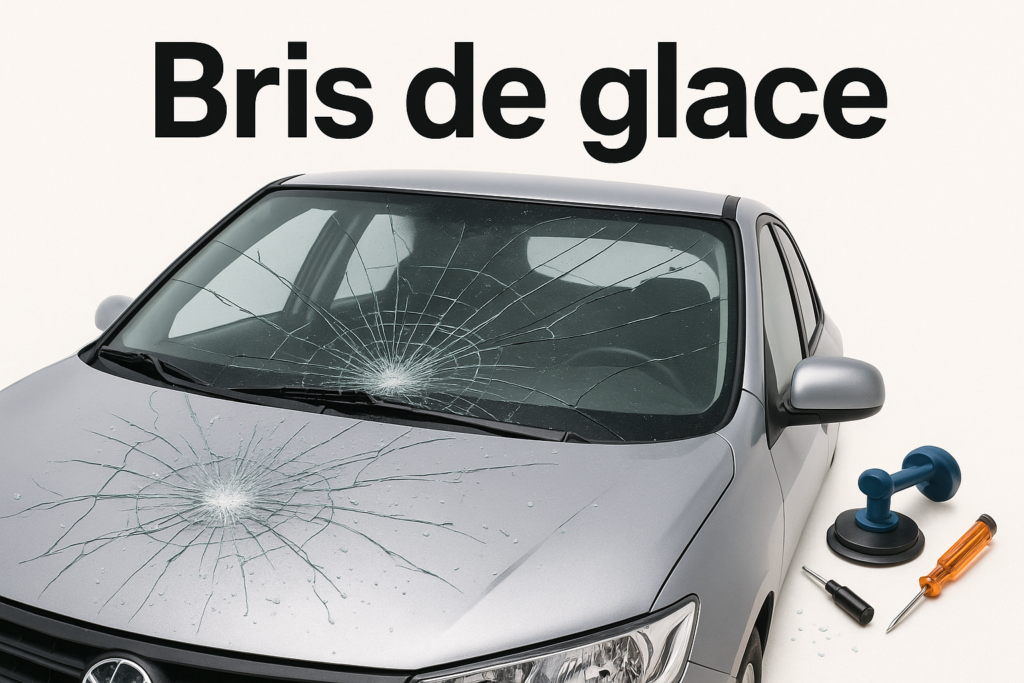 bris de glace pare-brise fissuré auto