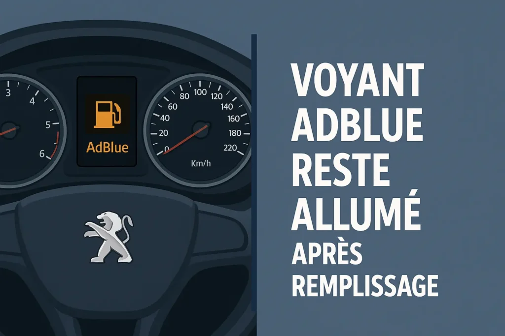 voyant adblue reste allumé après remplissage peugeot