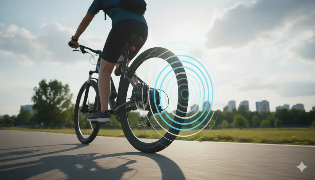 vélo électrique avec un bruit moteur de la roue arrière