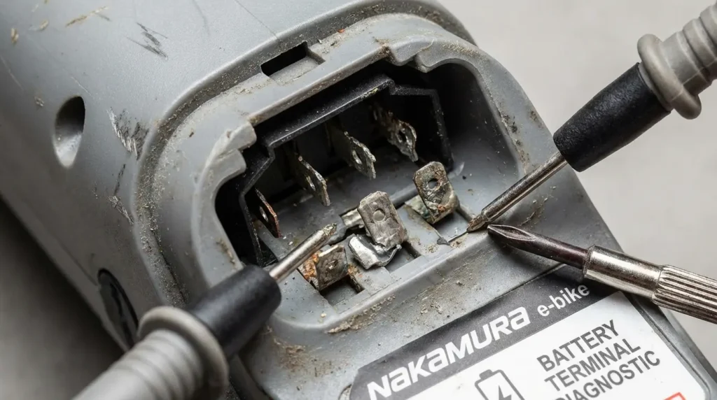 réparation d'un faux contact d'une batterie Nakamura