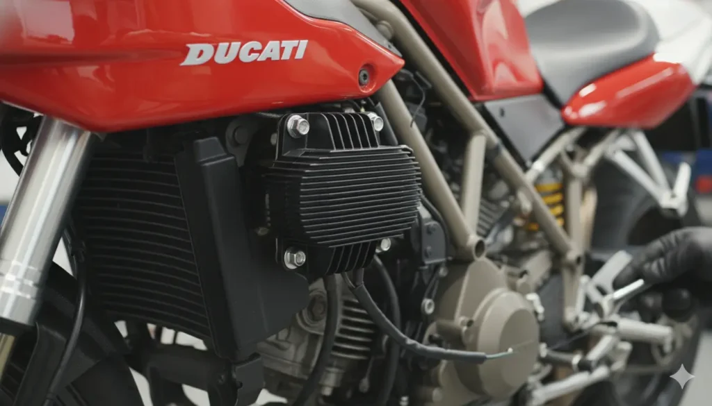 régulateur de tension sur la Ducati 916 ST4
