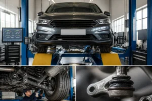 Combien coûte un parallélisme sur une voiture, contrôle des roues et de la suspension en atelier automobile professionnel