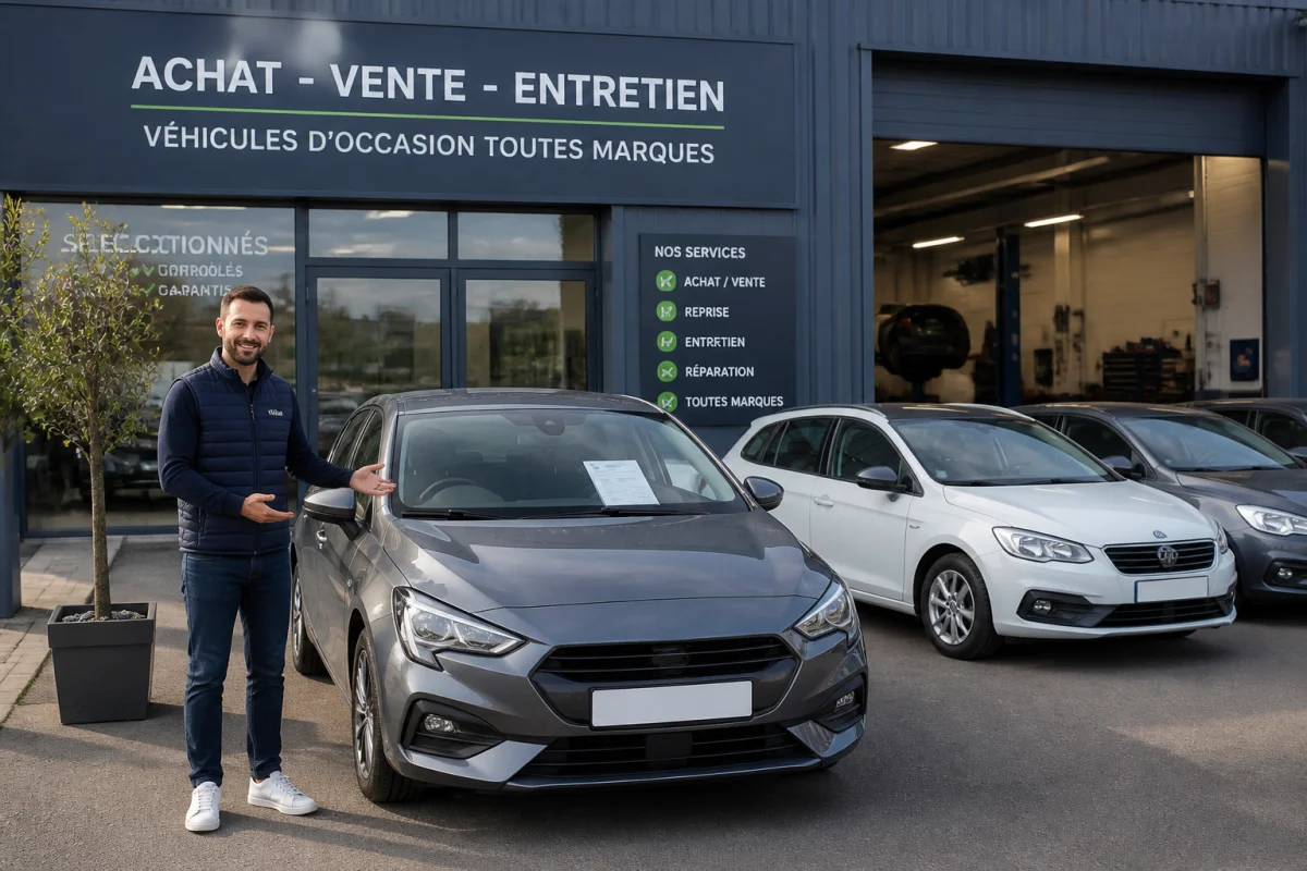 Mon Garage 56 présente une voiture d’occasion et ses services d’achat, vente et entretien automobile